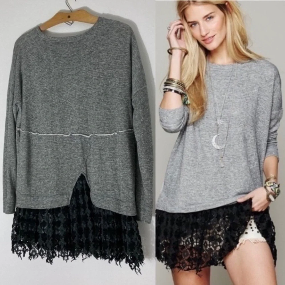 Free People Beach Shake It Up lacy pullover top
